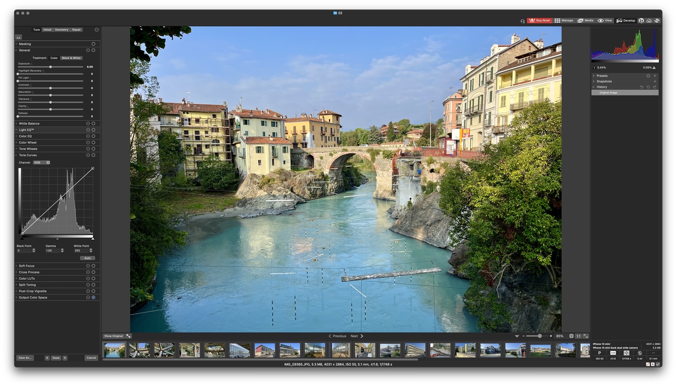 A screenshot of the ACDSee Photo Studio develop screen