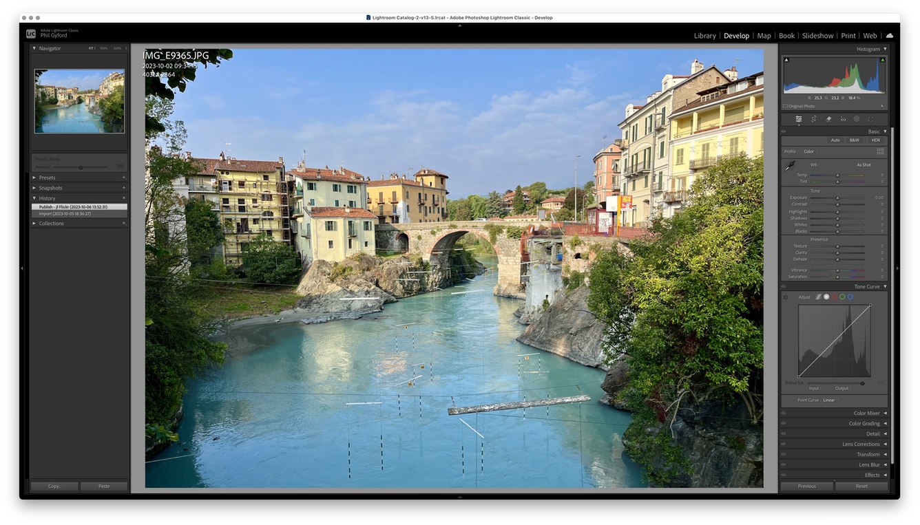 A screenshot of the Lightroom Develop screen