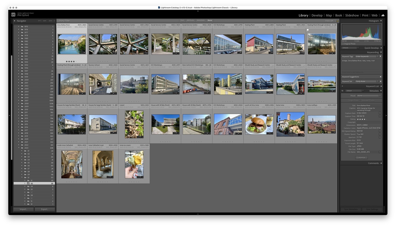 A screenshot of the Lightroom Library screen