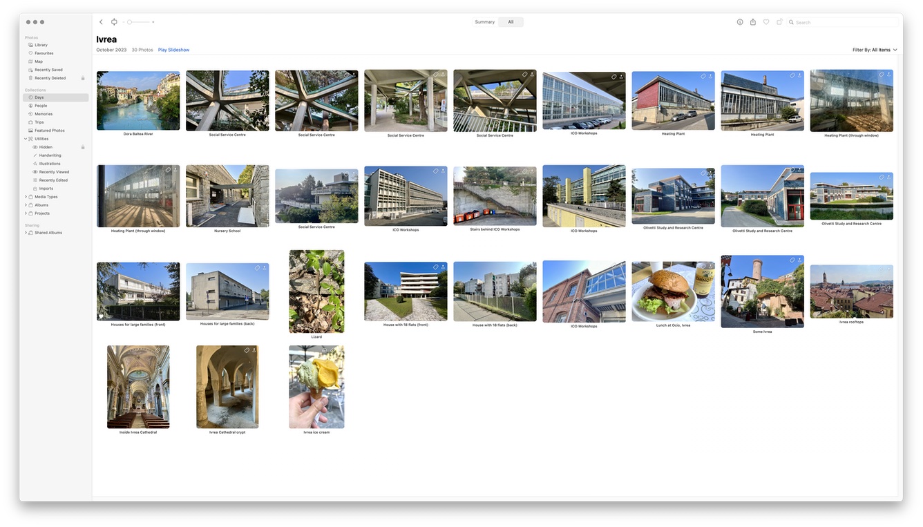A screenshot of the Apple Photos Library screen