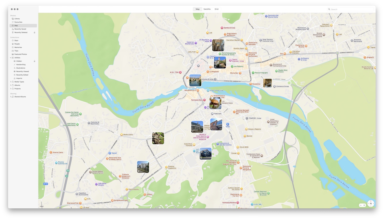 A screenshot of the Apple Photos Maps screen